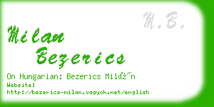 milan bezerics business card